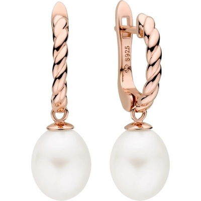 Gaura Pearls stříbrné náušnice s bílou perlou Diane SK22516GEL/W zlatá Bílá