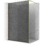 Mexen Kioto душ-преграда Walk-in 150 x 200 см, графит crackle 12 mm, злато четка (800-150-101-55-44-X)