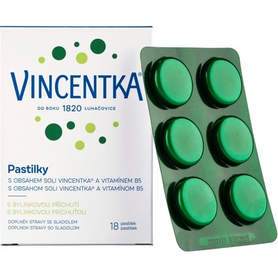 Vincentka pastilky bylinné 18 tablet