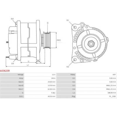 Alternátor AS-PL A0362SR - repas