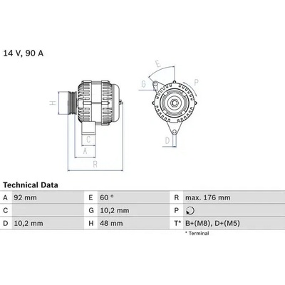 BOSCH Alternátor BO 0986039740