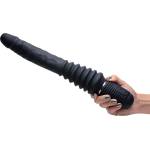Master Series 10X Thrust Master Vibrating and Thrusting Dildo with Handle Black