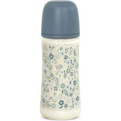 Suavinex Dojčenská fľaša Wonderland New Fyziol prietok L Modrý kvet 360 ml