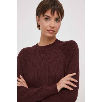 Calvin Klein Пуловер с вълна Calvin Klein дамски в бордо от лека материя (K20K206020)