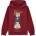 GUESS Суичър в цвят бордо за момиче с мече и бродиран надпис Guess