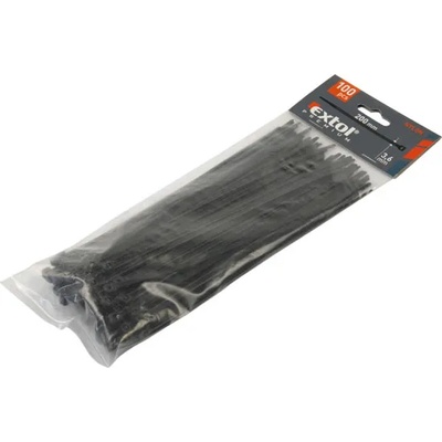 Extol кабелни превръзки 7, 6x380mm 50pcs, черен найлон; устойчив на UV лъчи, киселини и основи