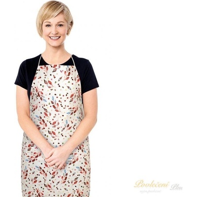 Bellatex Kuchyňská zástěra Berta Lísteček hnědá béžová 67x84cm