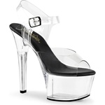 Pleaser USA Pleaser Aspire-608 Clear-Black/Clear 36