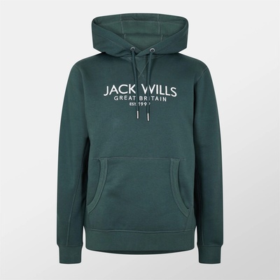 Jack Wills Мъжки суичър Jack Wills Batsford Logo Hoodie Mens - Dark Pine
