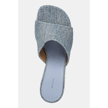 JW Anderson Чехли JW Anderson Chain Heel Open Mule в синьо с дебел ток SN0104 LA0238 800 (SN0104.LA0238.800)