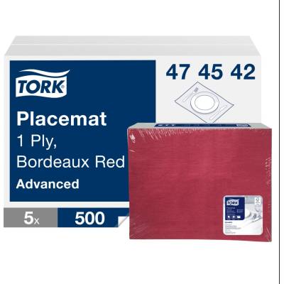 Tork Prostírání papírové 500ks 1V bordó 31x42cm