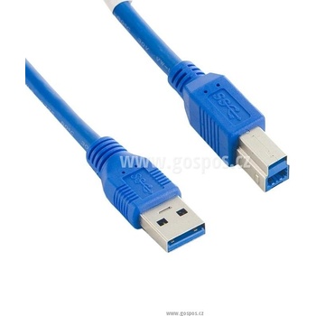 4World 08945 USB 3.0 AM-BM 1m, modrý