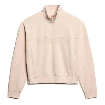 Блуза Superdry Active Tech Logo Relaxed half zip sweatshirt - Beige (Off Grey)