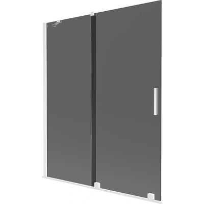 Mexen Velar параван за вана 2-крилен, плъзгащ се 140 x 150 см, графит, бял - 896-140-000-41-20 (896-140-000-41-20)