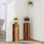 vidaXL Стойки за растения 2 бр старо дърво 17x17x60 см инженерно дърво (852940)