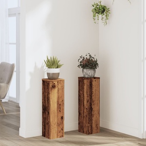 vidaXL Стойки за растения 2 бр старо дърво 17x17x60 см инженерно дърво (852940)