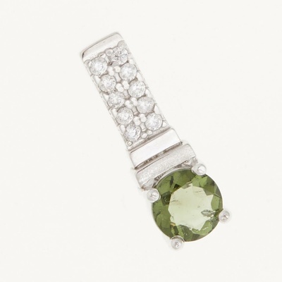 My Moldavite Stříbrný přívěsek s vltavínem a zirkony 598Z