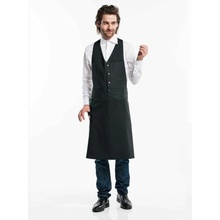 Chaud Devant Kuchářská zástěra s náprsenkou Apron Barista Black černá