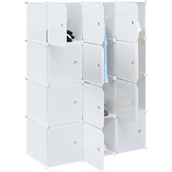 vidaXL Органайзер за съхранение на кубчета с 12кубчета и висящи пръчки (4019583)