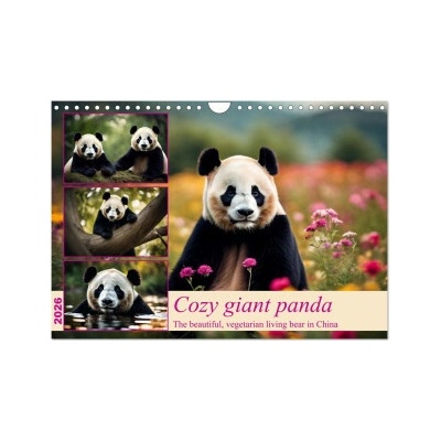 Cozy giant panda Wall DIN A4 landscape, CALVENDO 12 Month Wall 2026