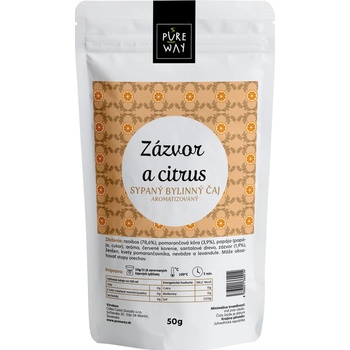 Pure Way ZÁZVOR A CITRUS sypaný bylinný čaj aromatizovaný 50 g