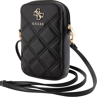 Guess PU Quilted 4G Metal Logo Wallet Phone Bag Zipper černé – Zboží Živě
