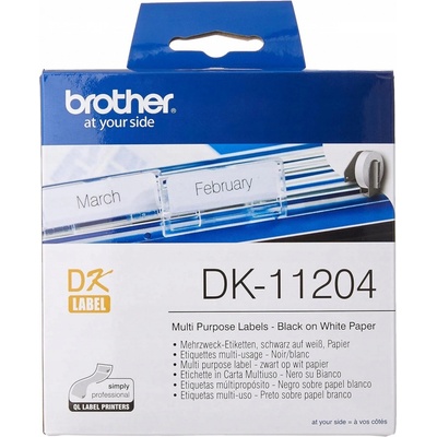 Brother 17mm x 54mm, bílá, 400 etiket, DK11204 – Zboží Mobilmania