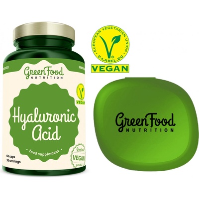 GreenFood Nutrition Kyselina Hyaluronová + Pillbox Gratis 60 kapslí