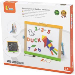 Viga Toys Настолна магнитна дъска Viga - С букви, цифри, форми (44545)