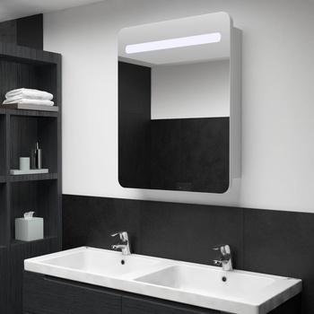 vidaXL LED шкаф с огледало за баня, 60x11x80 см (285118)
