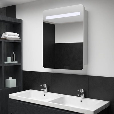 vidaXL LED шкаф с огледало за баня, 60x11x80 см (285118)