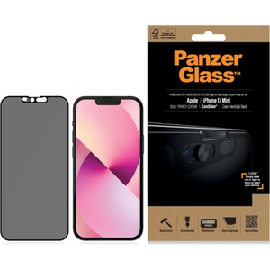 Panzer Стъклен протектор PanzerGlass за Apple iPhone 13 mini 5.4 CamSlider, Privacy, CaseFriendly, Antibacterial - Черен