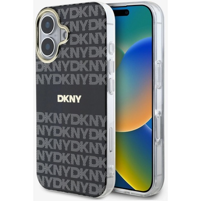 DKNY PC/TPU Повтарящ се десен с тонове ивици Magsafe заден капак за iPhone 16 Black DKNY | Lilav | МЪЖЕ | UNI