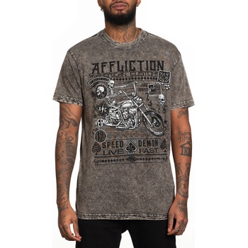 AFFLICTION мъжка тениска affliction - speed demon - timberwolf/black lava tint - a26328-twbl