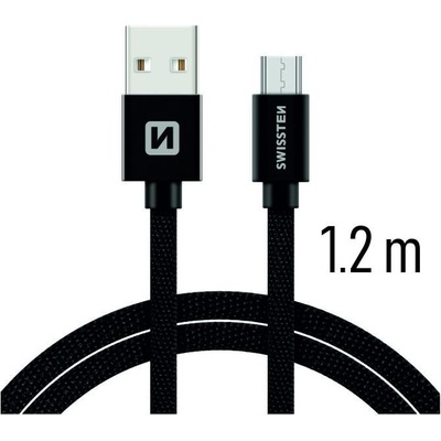 Swissten 71522201 USB 2.0 typ A na micro B, 1,2m, černý