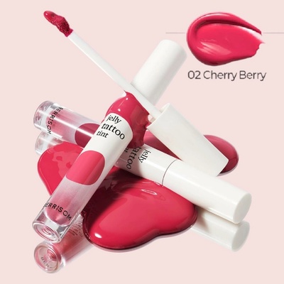 Berrisom Jelly Tattoo Tint 02 Cherry Berry Dlouhotrvající hydratační tint na rty 6 g