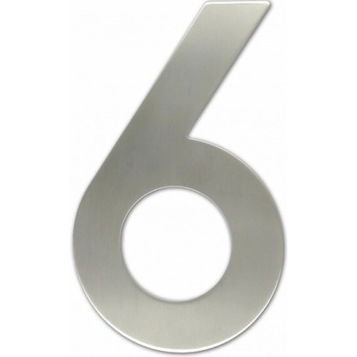 Číslica "6" fasádna 200mm NEREZ S Nerez