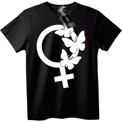 NOONEBRAND Тениска Женски Символ с Пеперуди - 4XL, White