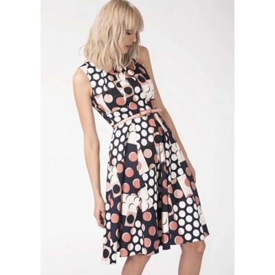 Closet vzorované šaty circles D3732 barevná