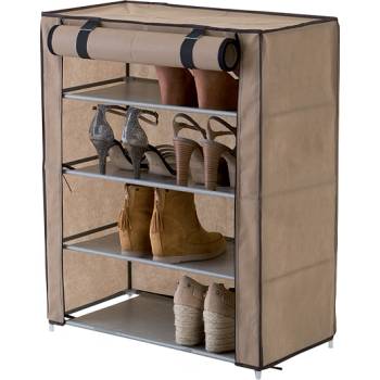 COMPACTOR ШКАФ ЗА ОБУВКИ 4 НИВА ТЕКСТИЛЕН oxford 59х29х72см БЕЖОВ (ran6960)