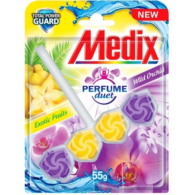 Medix Ароматизатор за тоалетна Perfume Duet, Fruits & Orchid, 55 g