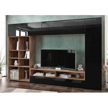 Холна секция Zita кастело коняк и черен гланц мдф