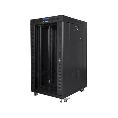 Lanberg Комуникационен шкаф, Lanberg rack cabinet 19" free-standing 22U/800x800 (flat pack) with glass door lcd black v2 (FF01-8822-12BL)