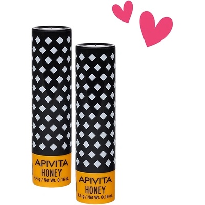 APIVITA Комплект - Стик за устни, мед, 2 х 4.4 g
