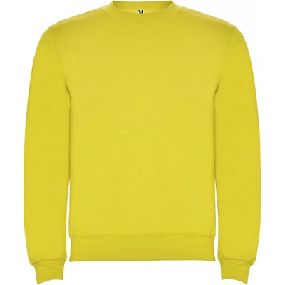 Clasica unisex sveter s výstrihom crewneck žltá