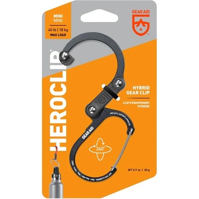Gear Aid Heroclip mini - spona na vybavení stealth black