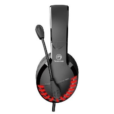Marvo HG9022, slúchadlá s mikrofónom, ovládanie hlasitosti, čierno-červená, LED,podsvietená typ 7.1 USB