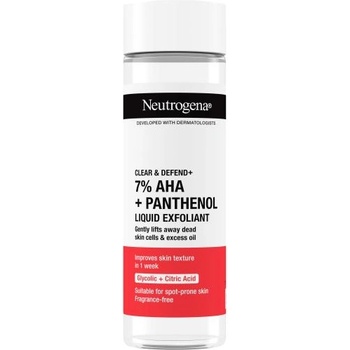 Neutrogena Clear & Defend+ Liquid Exfoliant течен пилинг с aha киселини и пантенол 125 ml унисекс