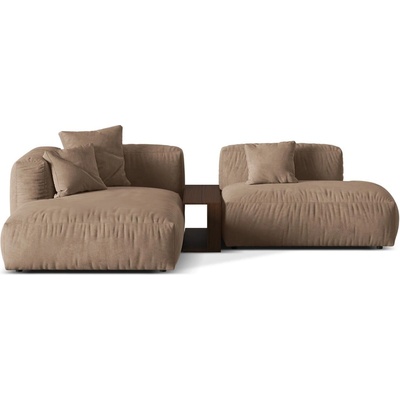 Micadoni Светлокафяв кадифен модулен ъглов диван (ляв ъгъл) Martina - Micadoni (MIC_SET1L_120_F1_MARTINA2)