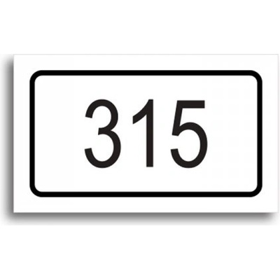 ACCEPT Číslo na dveře - typ 05 (50x30mm) - bílá tabulka - černý tisk